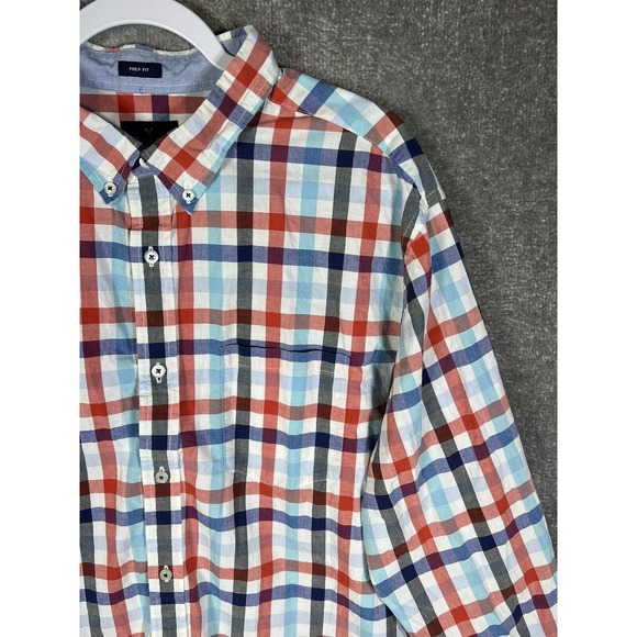 American Eagle AEO Prep Fit Button Down Long Sleeve Shirt Mens XXL Plaid - Picture 6 of 16